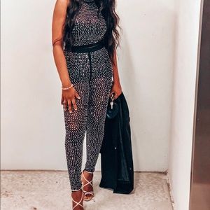 Bedazzled Black Set . Top And Bottom